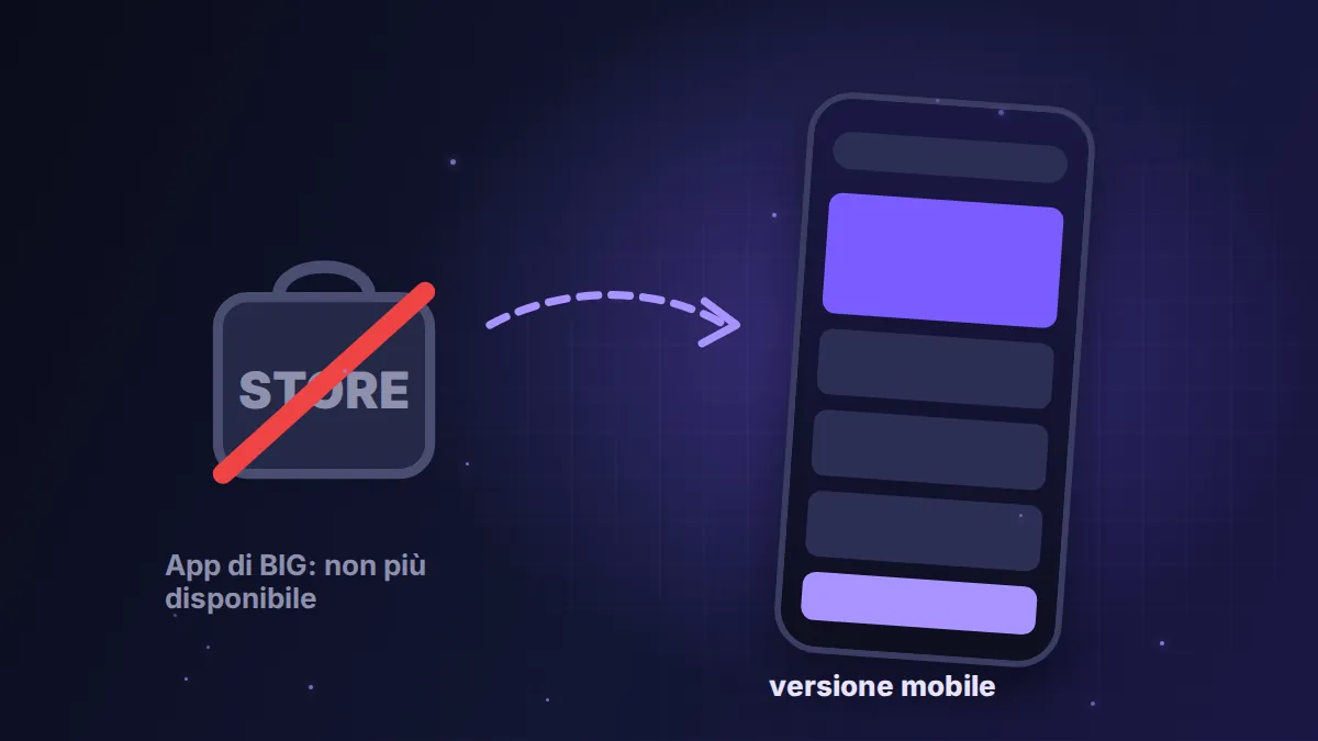 App BIG Casino non più disponibile, si gioca dalla versione mobile